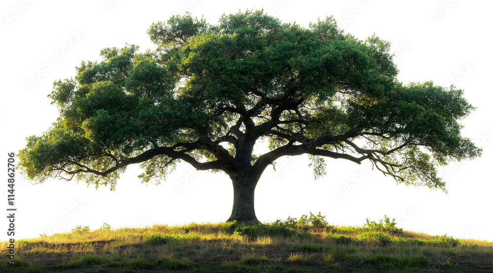Majestic Oak at Dawn: A solitary oak tree stands tall and proud against a bright sky, its branches reaching towards the heavens. A symbol of strength, resilience, and enduring nature. Majestic Oak at Dawn: A solitary oak tree stands tall and proud against a bright sky, its branches reaching towards the heavens. A symbol of strength, resilience, and enduring nature.