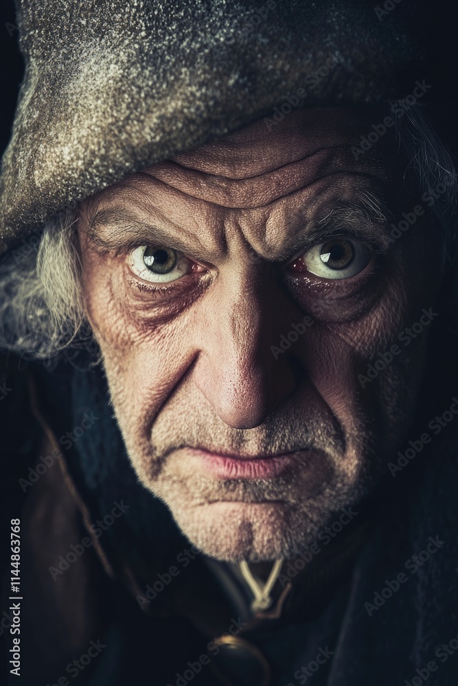 Old Man Wearing Hat and Tie Old Man Wearing Hat and Tie