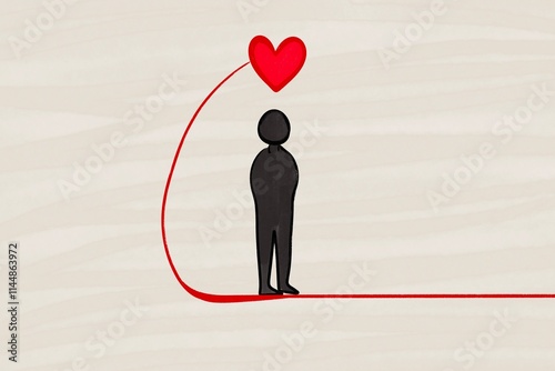 Minimalistic Figure and Heart Health Illustration Concept photo