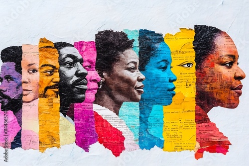 Black History Month ,Celebrating the Legacy of Pioneering African American Figures in Vibrant Collage