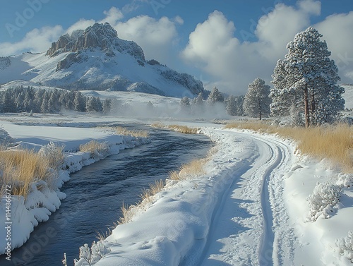 Yellowstone National Park. Winter. photo