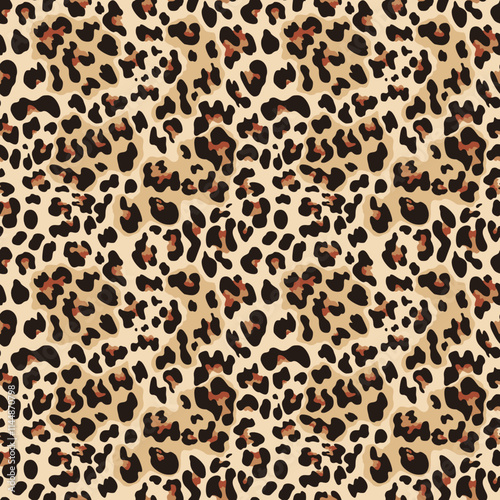 
seamless leopard print, trendy seamless design with spots, vector illustration, chic pattern