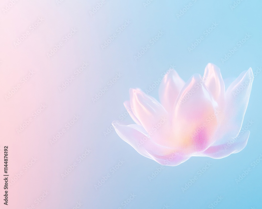 Fototapeta premium Abstract Lotus Symbol on Pastel Gradient Fusion of Tradition and Modernity