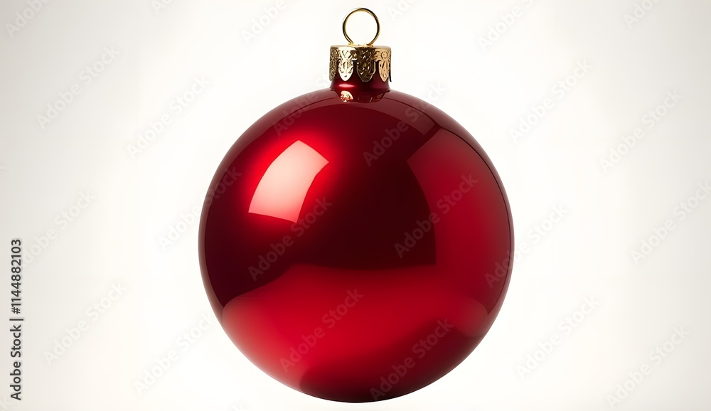 Red Christmas ball isolated on transparent background Red Christmas ball isolated on transparent background