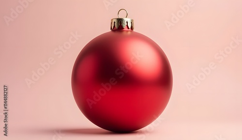 Red Christmas ball isolated on transparent background