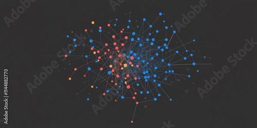 Colorful Network Connections Representing Data and Communication