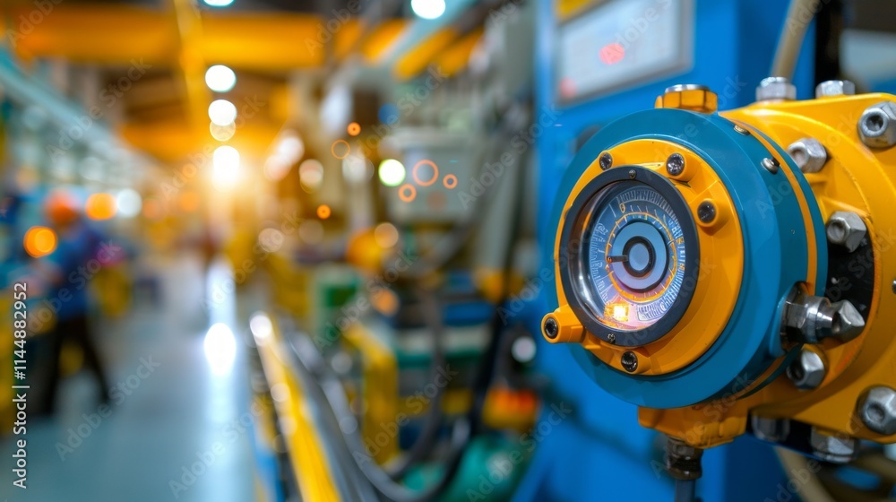 A gas leak detection sensor in a laboratory setting, surrounded by equipment with a blurred background. A gas leak detection sensor in a laboratory setting, surrounded by equipment with a blurred background.