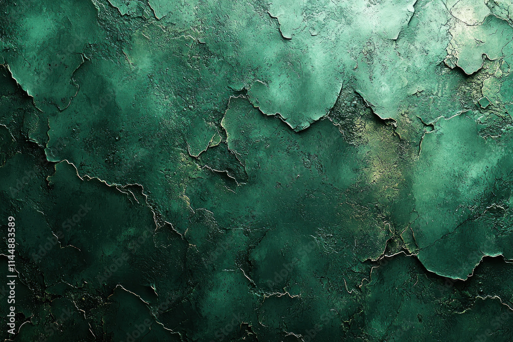 A textured green surface with cracks and uneven patterns, evoking a sense of depth and age. A textured green surface with cracks and uneven patterns, evoking a sense of depth and age.