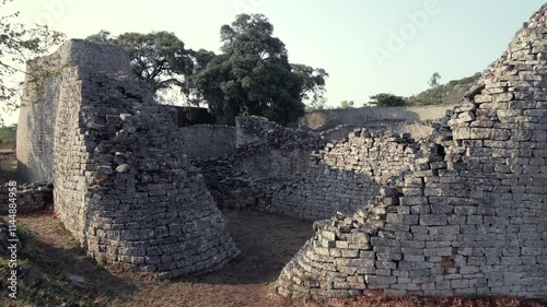 Ruins of the Great Zimbabwe city in the south-eastern hills of the modern country of Zimbabwe photo