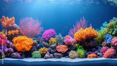 Fototapeta Naklejka Na Ścianę i Meble -  Vibrant underwater coral reef scene.