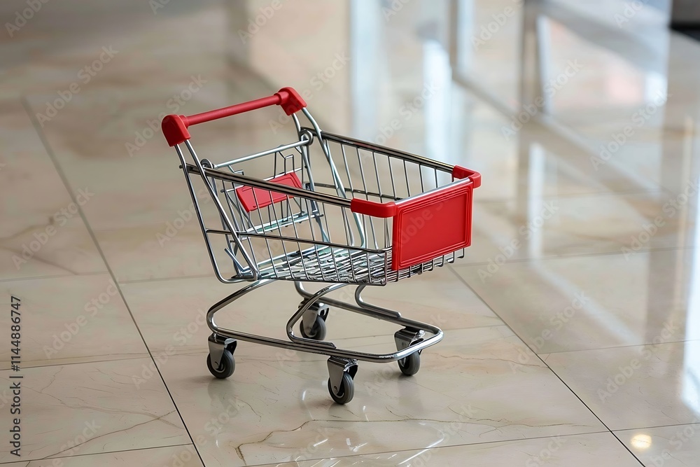 Shopping cart in a shopping mall. Shopping cart in a shopping mall.