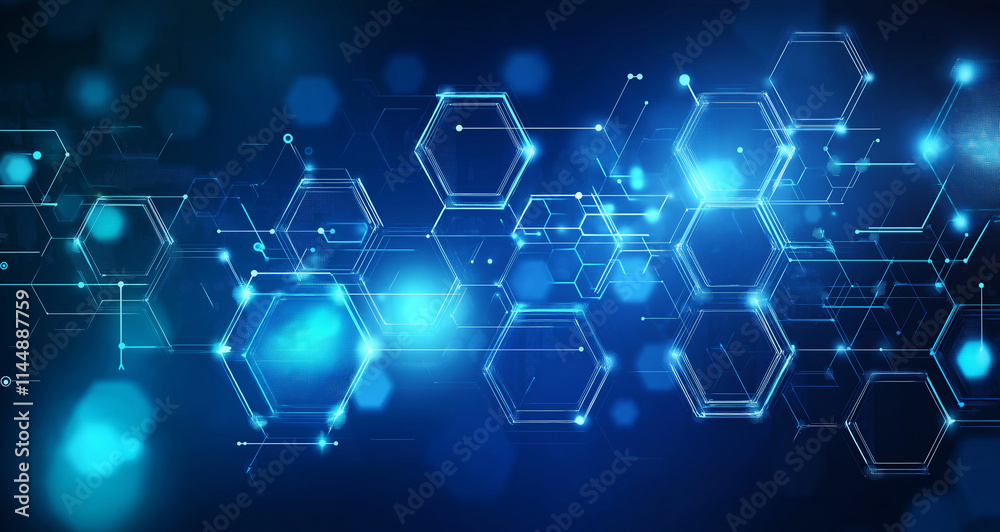 Futuristic Digital Hexagonal Network Technology Background Futuristic Digital Hexagonal Network Technology Background