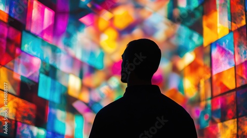 Man in Front of Colorful Wall