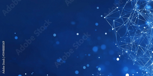 Abstract Digital Network Background with Geometric Shapes