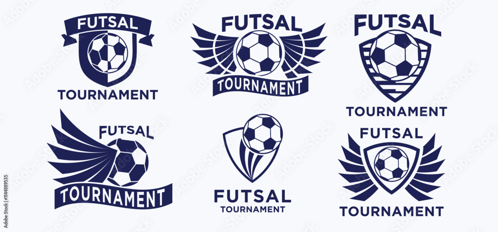 Naklejka premium Creative Futsal Club Logo Design, for Sports Branding, vector futsal sports club logo.