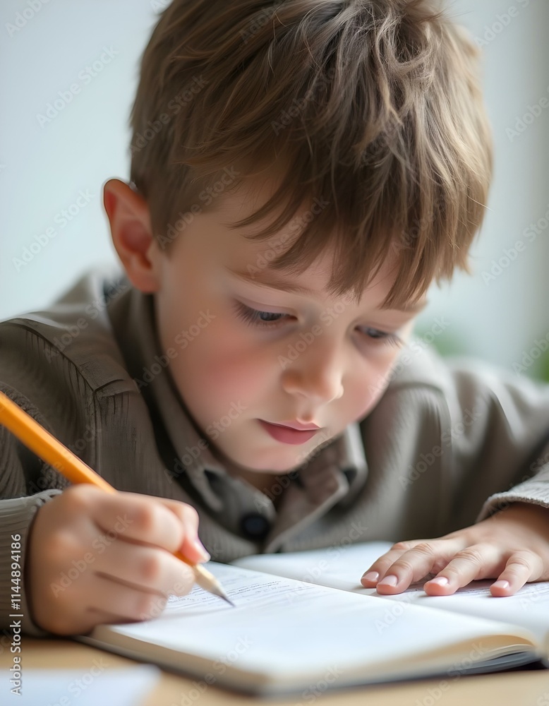 a boy is writing with a pencil and is writing with a pencil a boy is writing with a pencil and is writing with a pencil