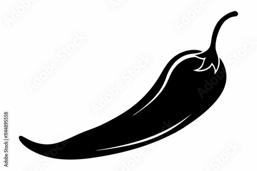 chili pepper line art silhouette vector illustration