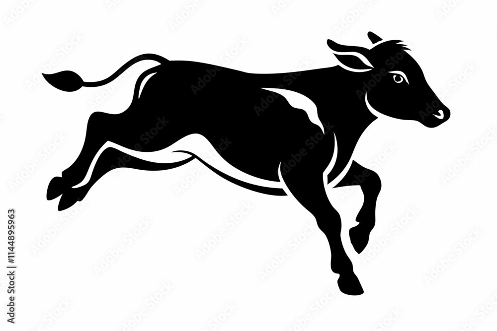 cow jumping line art silhouette vector illustration cow jumping line art silhouette vector illustration