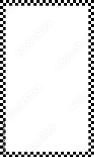 Checkerboard frame. Black And White Checkered Frame. Retro frame