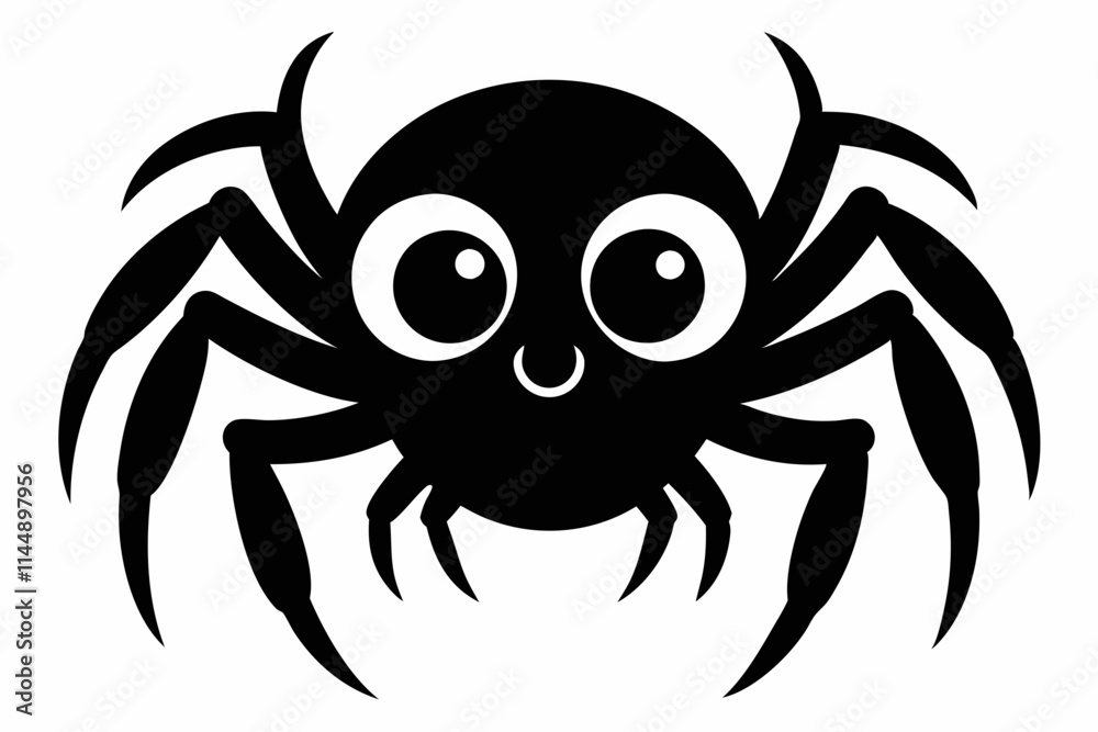 cute spider line art silhouette vector illustration cute spider line art silhouette vector illustration