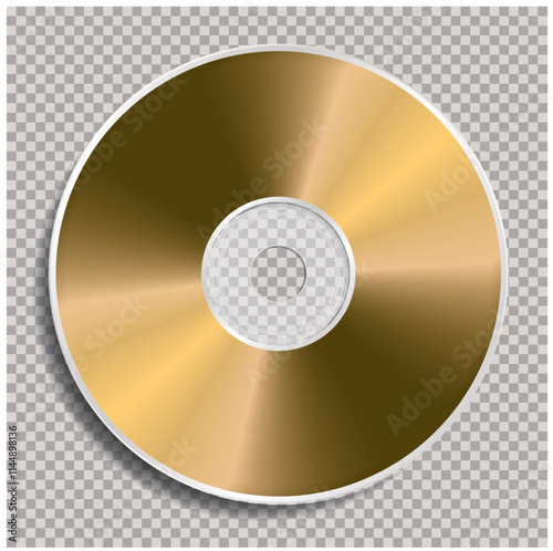 CD or DVD golden, vector illustration
