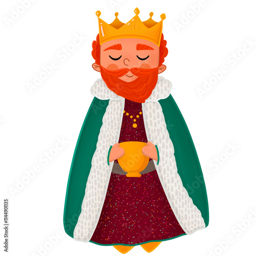 Three Kings Gaspar Royal King Illustration 