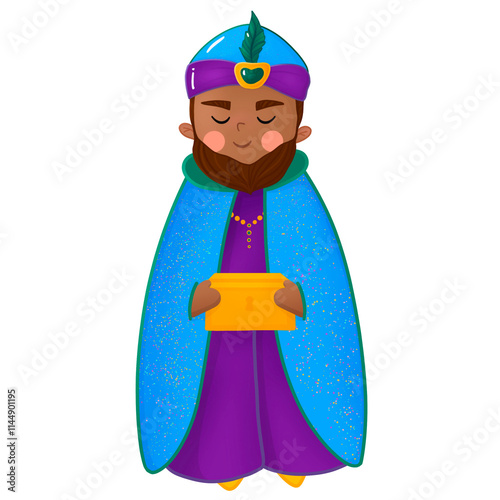 Three Kings Baltasar Royal King Illustration 