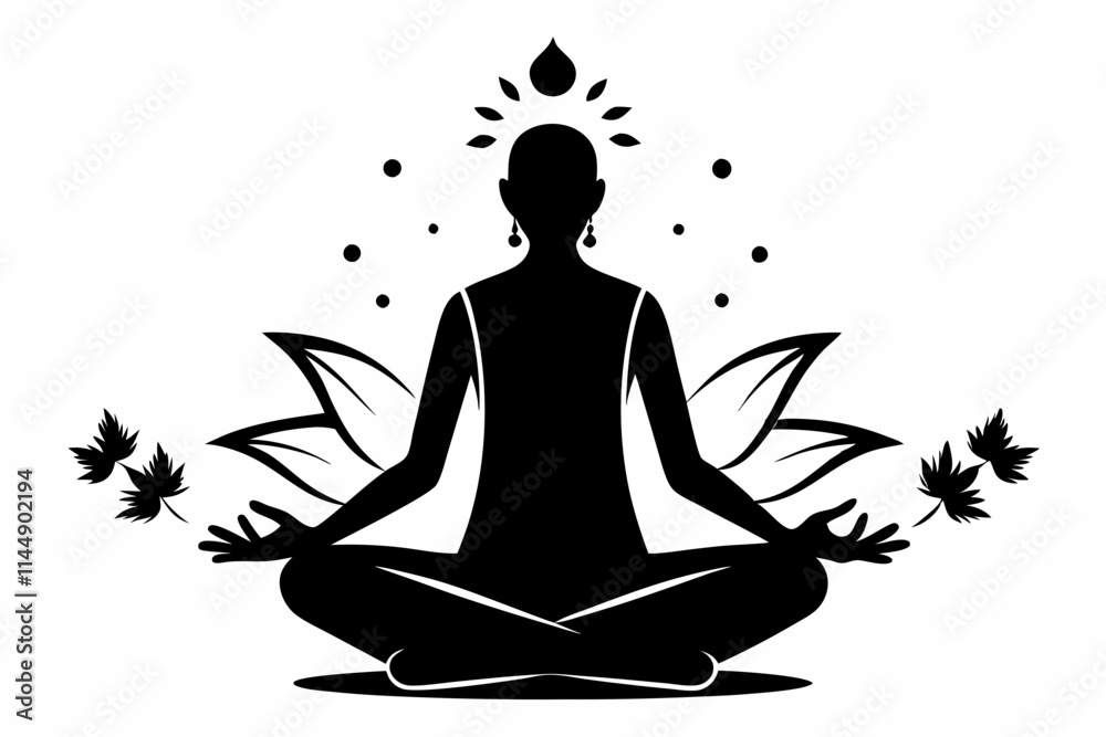meditation practices line art silhouette vector illustration meditation practices line art silhouette vector illustration
