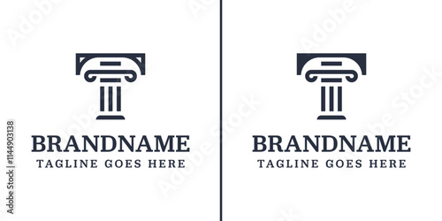 Letter T Pillar Law Logo, symbolizing strength, stability, and justice