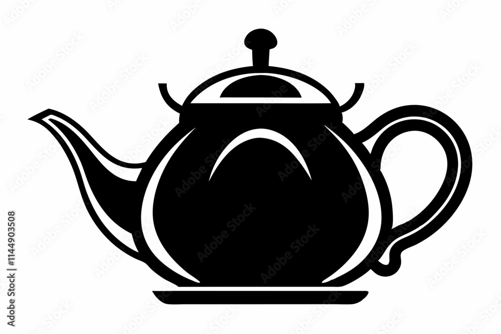 teapot line art silhouette vector illustration teapot line art silhouette vector illustration