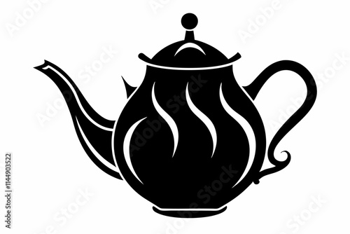 teapot line art silhouette vector illustration