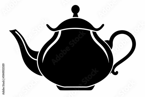 teapot line art silhouette vector illustration