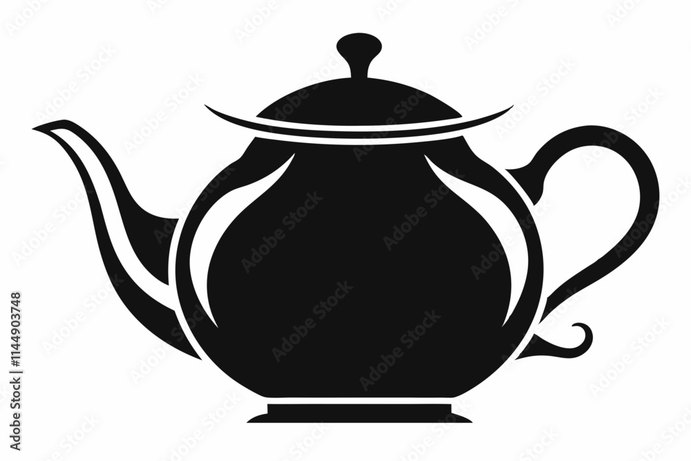 teapot line art silhouette vector illustration teapot line art silhouette vector illustration