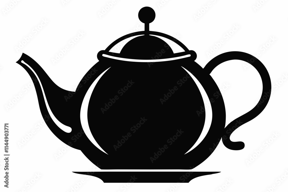 teapot line art silhouette vector illustration