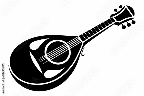 bouzouki line art silhouette vector illustration