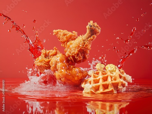 Delicious Fried Chicken and Waffle Combo - A Perfect Southern Treat