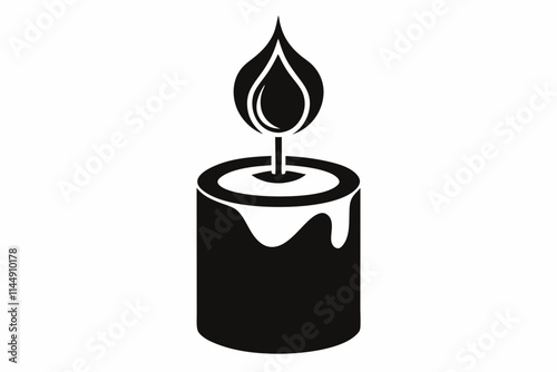 candle line art silhouette vector illustration