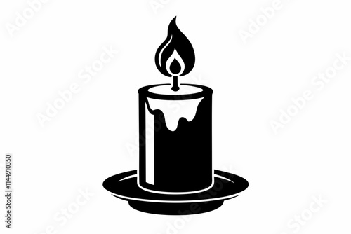 candle line art silhouette vector illustration