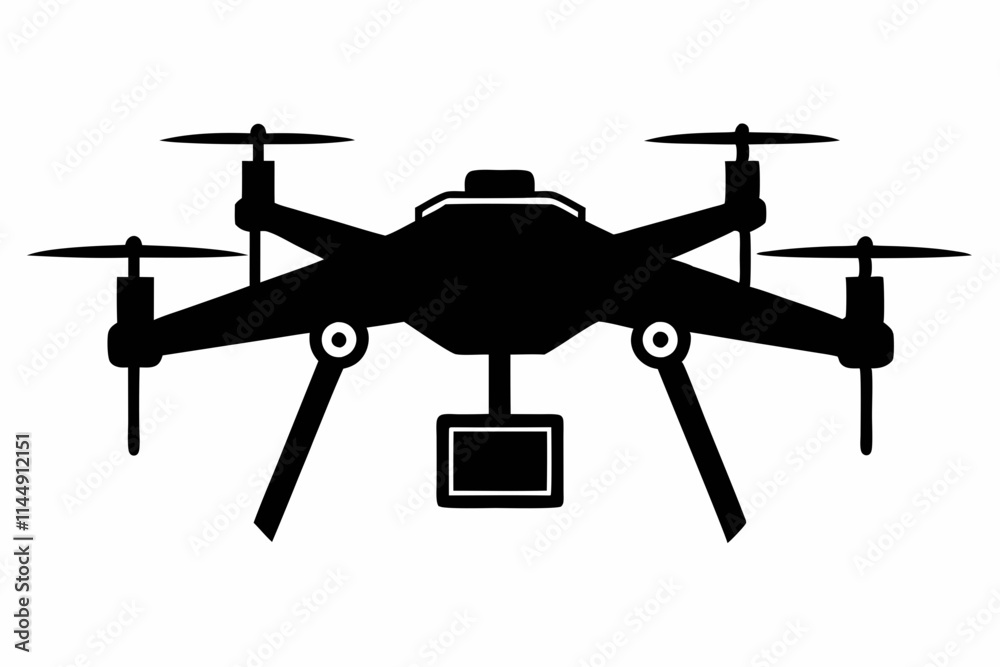 drone line art silhouette vector illustration drone line art silhouette vector illustration