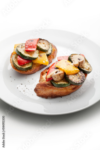 toasted breads with grilled vegetables