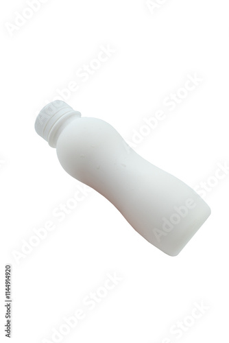 white plastic bottle with curved design, ideal for various liquids
