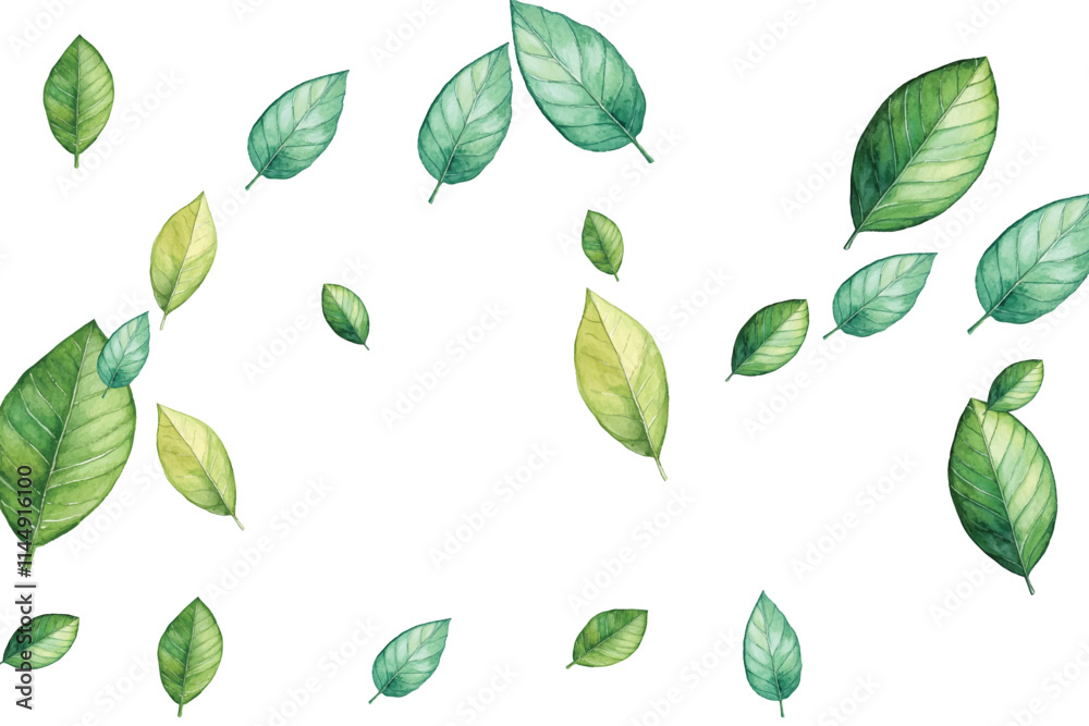 Naklejka premium green leaves isolated on white