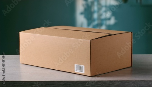 Caixa de papelão para mockup em uma mesa