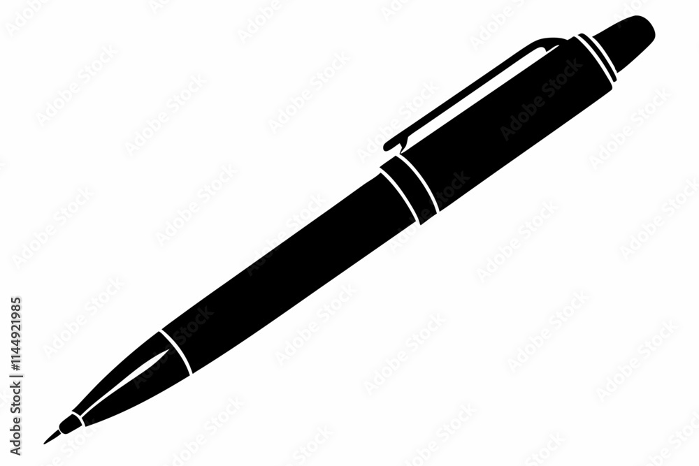 pen line art silhouette vector illustration pen line art silhouette vector illustration