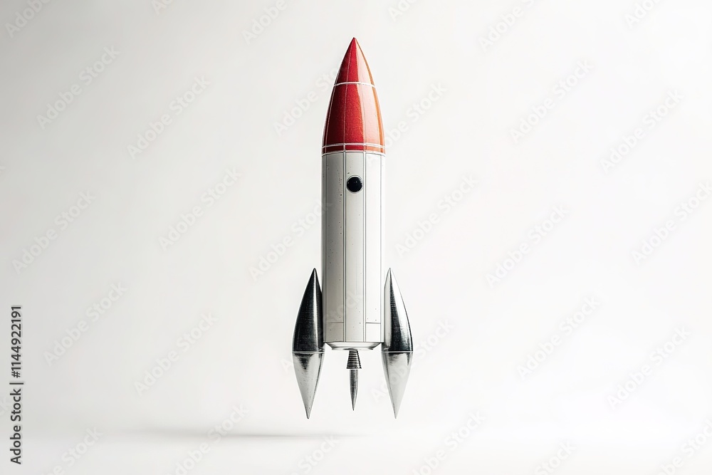 simple yet striking model of rocket ship set against white background simple yet striking model of rocket ship set against white background
