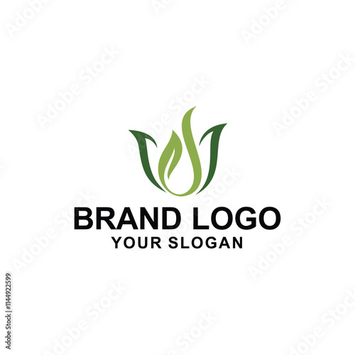 leaf lotus logo vector illustration