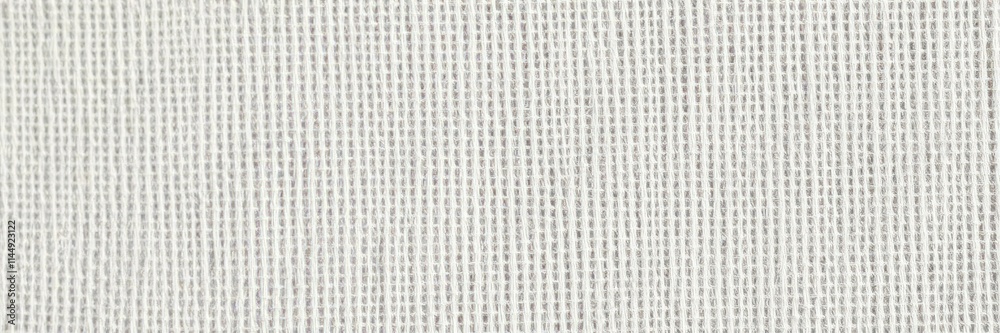 Fototapeta premium Close-up of coarse, off-white canvas texture with visible weave, texture overlay, cream