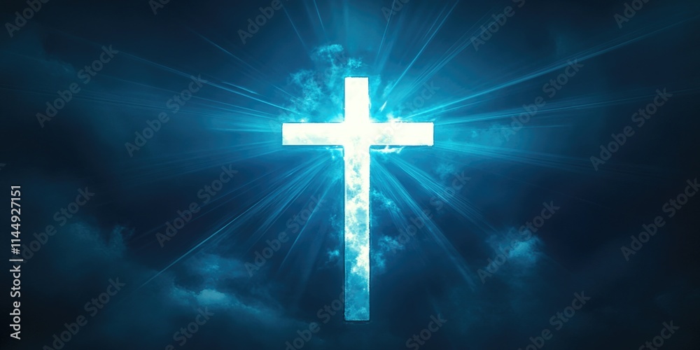 Cross against cloudy sky Cross against cloudy sky