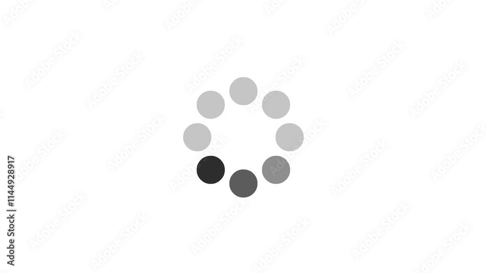 Loading wheel animation - Small spinning white circle of dots going in loop animated on transparent background. Loading wheel animation - Small spinning white circle of dots going in loop animated on transparent background.