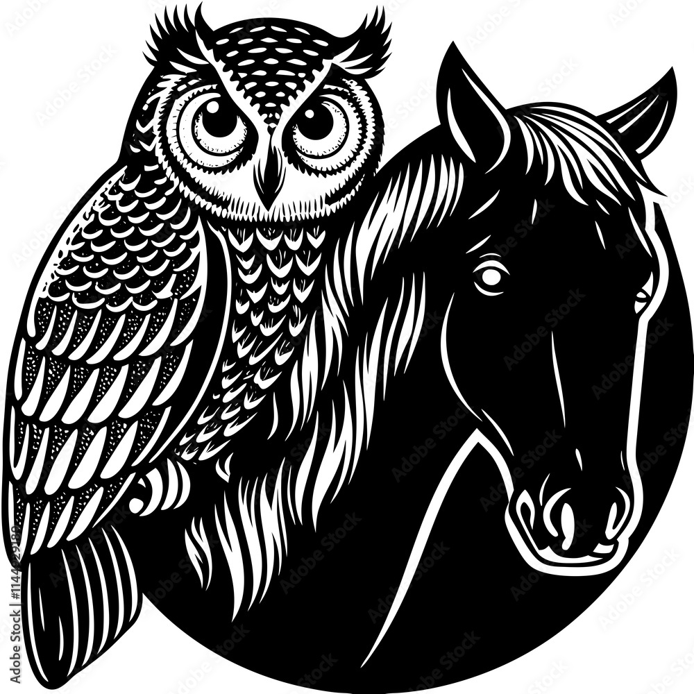 custom made wallpaper toronto digitalan owl image on a horse cartoon vector image on a white background